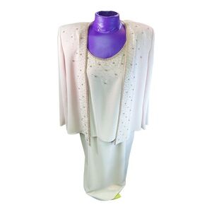 R&M Richards Karen Kwong rose chiffon beaded grandmother of the bride dress 8P